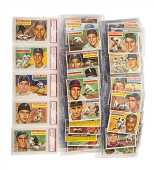 1956 Topps Partial Set of 111 Cards With Stars and (5) PSA 8 Graded Cards